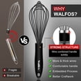 thumbnail image 2 of Set de 3 unidades de silicona y acero inoxidable Whisk Walfos, color negro, 2 of 9
