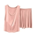 thumbnail image 3 of QATAINLAV Pajamas for Women Set Casual Sleeveless Tank Tops Matching Lounge Shorts 2 Piece Outfits Loose Soft Sleepwear, Pink, M, 3 of 8