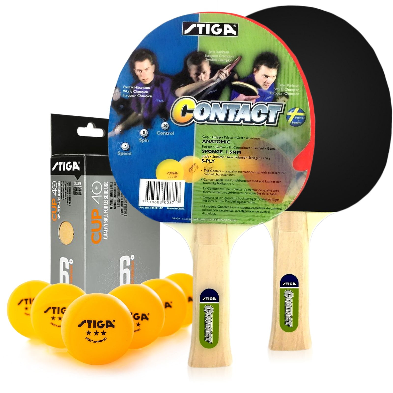 Stiga 2 Contact Paddle Table Tennis Racket and 6 Balls Kit Walmart
