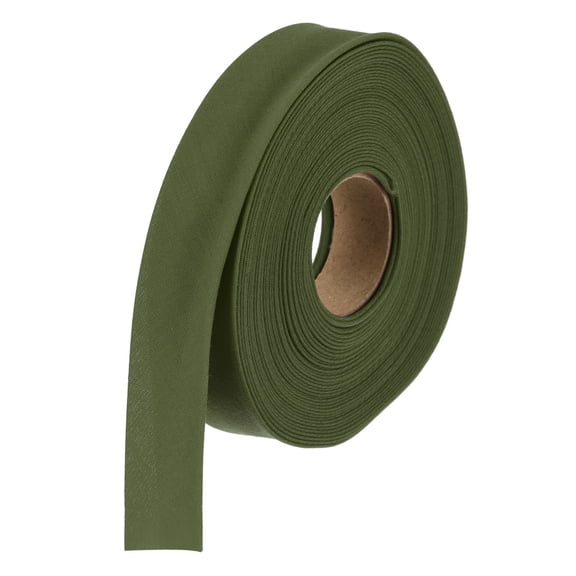 1 Inch Double Fold Bias Tape Polyester Continuous Bulk Bias Tape for Sewing, Seaming Quilting Hemming Binding Crafts (Dark Green 6 Yards)