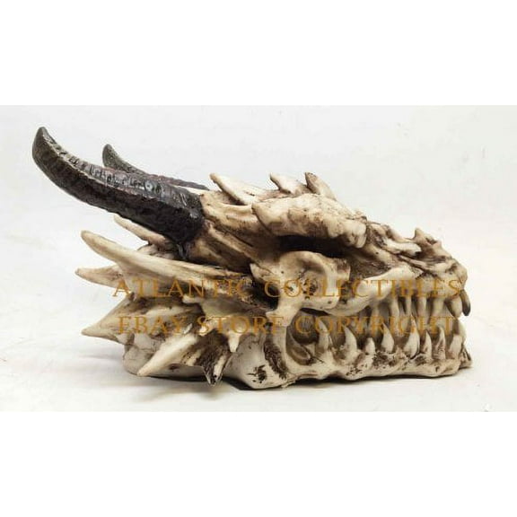 ANCIENT FOSSIL STRYKER DRAGON HEAD INCENSE BURNER STATUE FIGURINE SCULPTURE