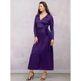 thumbnail image 2 of V Neck Collared Belted Wrap Maxi Dress, 2 of 8