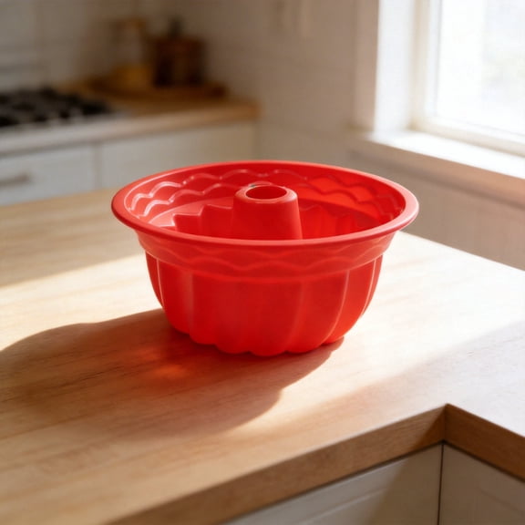 ROSOZ 9 Inch Silicone Bundt Cake Pan – Non-Stick Hollow Chiffon Mold for Swirl Pumpkin Bread & Baking
