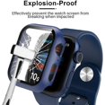 thumbnail image 3 of 2 Pack Hard Case Compatible for Apple Watch SE/Series 6/5/4 40mm with 9H Tempered Glass Screen Protector, [Touch Sensitive] [Full Coverage] Slim Bumper Protective Cover for iWatch 40mm (Blue, 40mm), 3 of 5