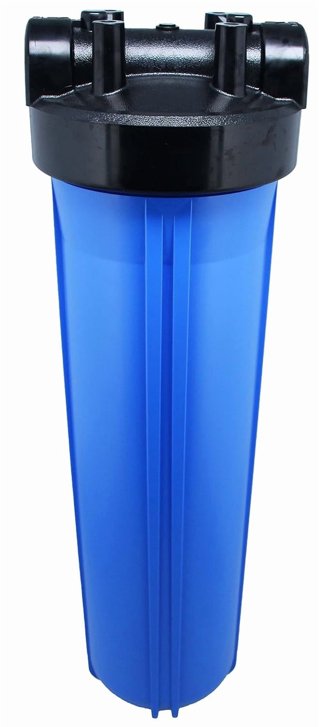 20" Neo-Pure Black/Blue Filter Housing | Blue Sump with Black Cap | No Pressure Relief or Standard Cap | 1 Inch NPT Connection | Durable High-Capacity Water Filtration Housing