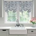 thumbnail image 4 of Blue Seaports Balloon Curtains for Windows, Bedroom Curtains 54 Inch Length, Vintage Ocean Anchor Shark Farmhouse Wood Tie Up Curtains Panels Thermal Insulated Bathroom Curtains Window 42"x54", 4 of 8