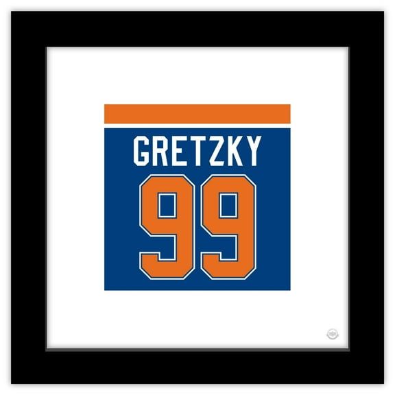 Gallery Pops Wayne Gretzky - Number 99 Edomonton Oilers Jersey Wall Art, Black Framed Version, 12" x 12"