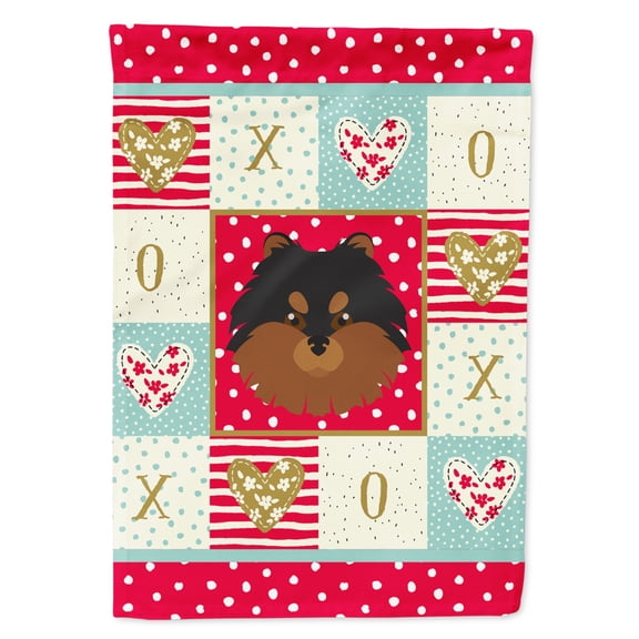 Carolines Treasures CK5228GF Pomeranian Love Flag Garden Size Small multicolor