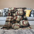 thumbnail image 2 of TIAOTIAOHOU Retro Baseball Pattern Throw Blanket for Boys Men Teens Adults Soft Flannel Plush Lightweight Warm Cozy Blanket for Bed Couch Sofa Travel, 2 of 6