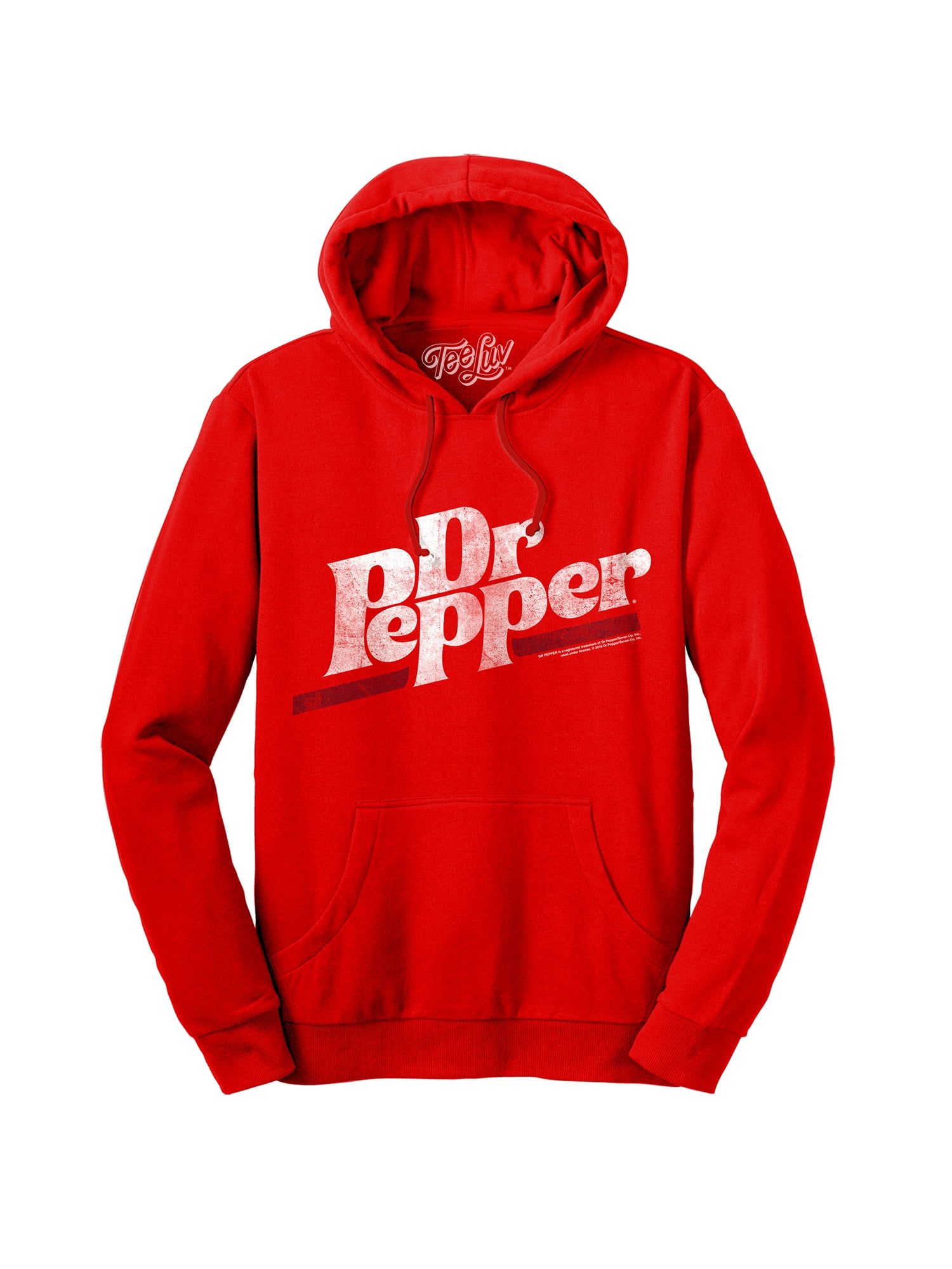 Mens Soft Drink Dr Pepper Long Sleeve Hooded Sweat Shirt Pullover