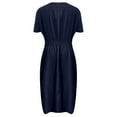 thumbnail image 3 of WILLBEST Vestidos Largos Casuales Para Mujer Verano 2025 Vestidos Casuales Midi Maxi Vestidos Ligeros Manga Corta Cuello En V Cintura Elástica Vestido De Playa Bohemio Bolsillos, 3 of 3