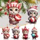 thumbnail image 2 of Adorno Navideño Divertido De Acrílico 2D Para Árbol De Navidad Adorno De Acrílico Con Gato Adorno De Acrílico Con Doble Impresión Colgante Navideño Divertido Regalo De Navidad Elefante Blanco Colgan, 2 of 8