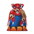thumbnail image 1 of Yiaed Mario Print Christmas Small Burlap Bags with Drawstring, Burlap Gift Bags Christmas Linen Treat Sacks Gift Wrapping Bags Xmas Holiday Party-Medium, 1 of 7