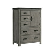 Picket House Furnishings Montauk Solid Wood 5-Drawer Gentleman's Chest in Gray