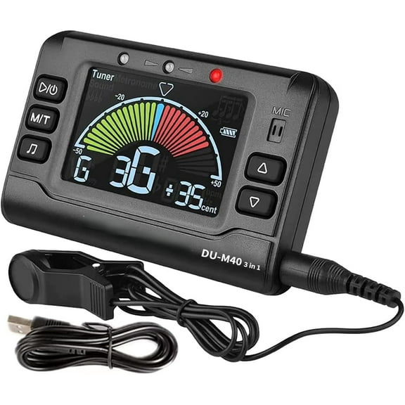 Metronome Tuner, Rechargeable 3 In 1 Digital Metronome Tuner Tone Generator for Guitar, Bass, Violin, Ukulele and Chromatic,Clarinet, Trumpet, Flute, Tuners for All Instruments