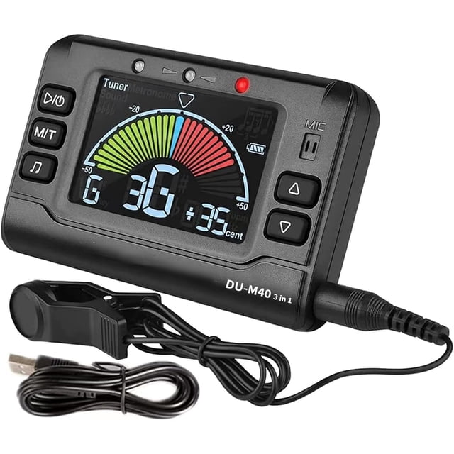 Metronome Tuner, Rechargeable 3 In 1 Digital Metronome Tuner Tone Generator for Guitar, Bass, Violin, Ukulele and Chromatic,Clarinet, Trumpet, Flute, Tuners for All Instruments