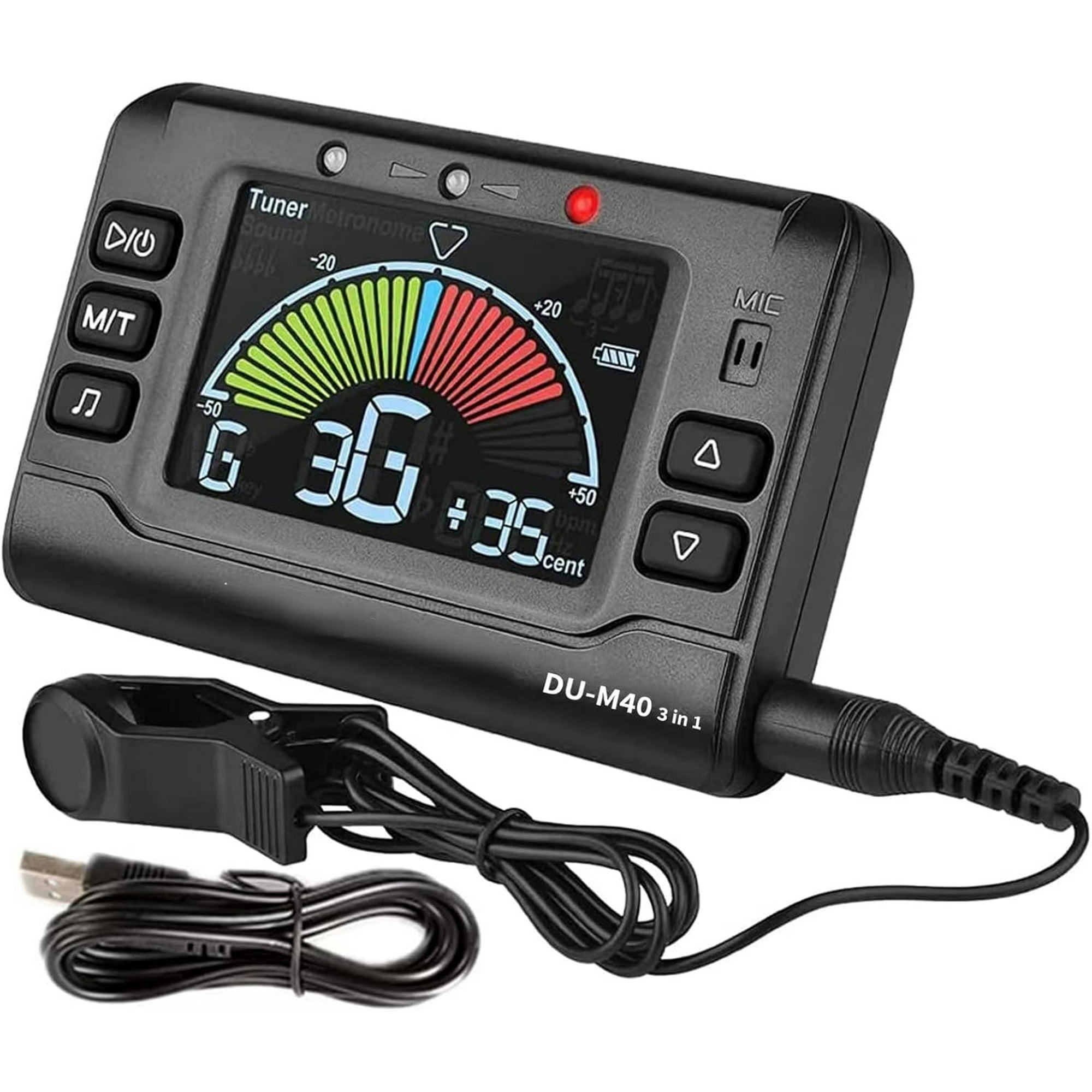 Metronome Tuner, Rechargeable 3 In 1 Digital Metronome Tuner Tone Generator for Guitar, Bass, Violin, Ukulele and Chromatic,Clarinet, Trumpet, Flute, Tuners for All Instruments