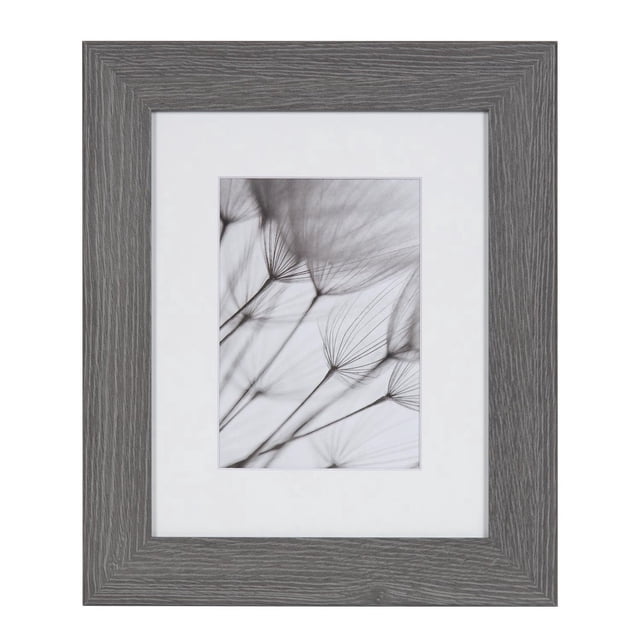 DesignOvation Museum 8" x 10" Matted to 5" x 7" Grey Picture Frame