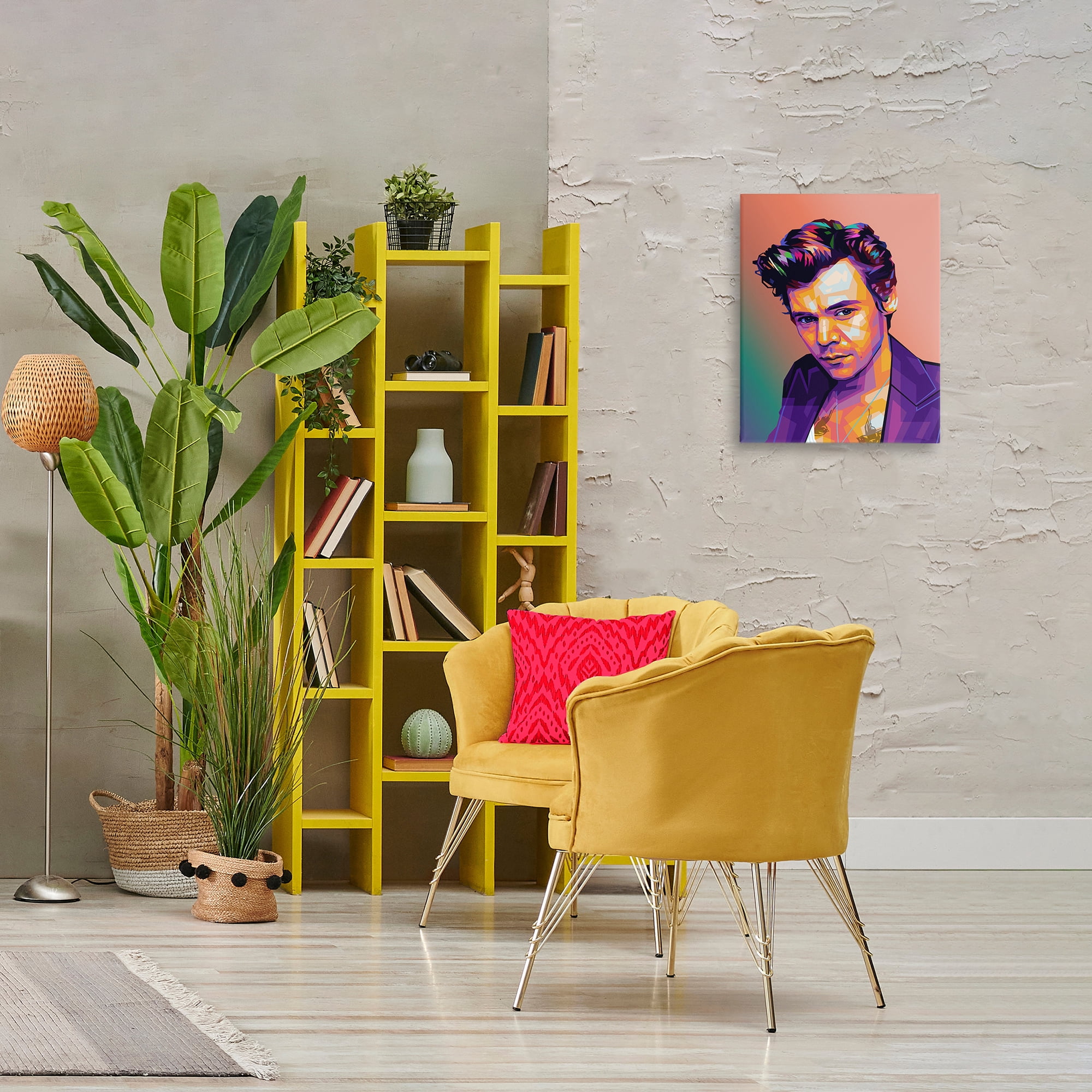 Stupell Industries Peach & Purple Harry People Painting Wrapped Canvas Art Print Wall Art, 16 x 20
