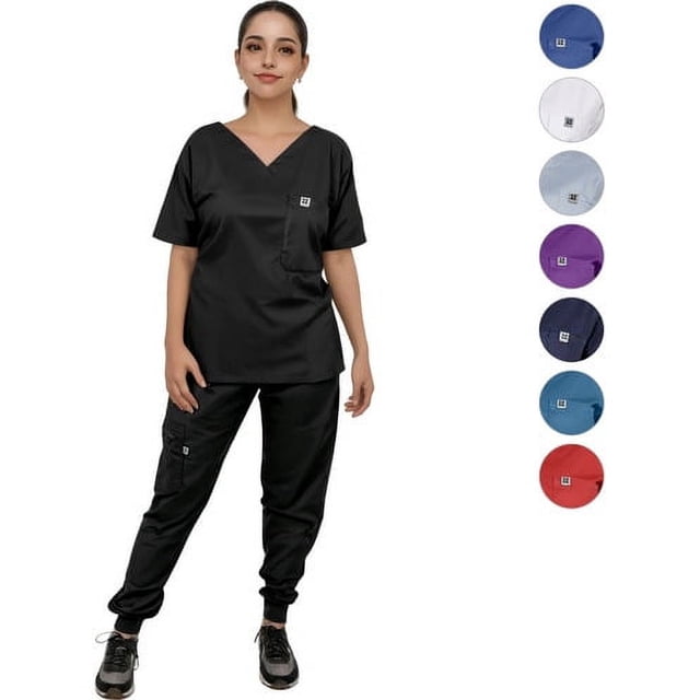 Uniforme Medico Pijama Quirurjica Mujer Jumper Conjunto XXL Color Negro