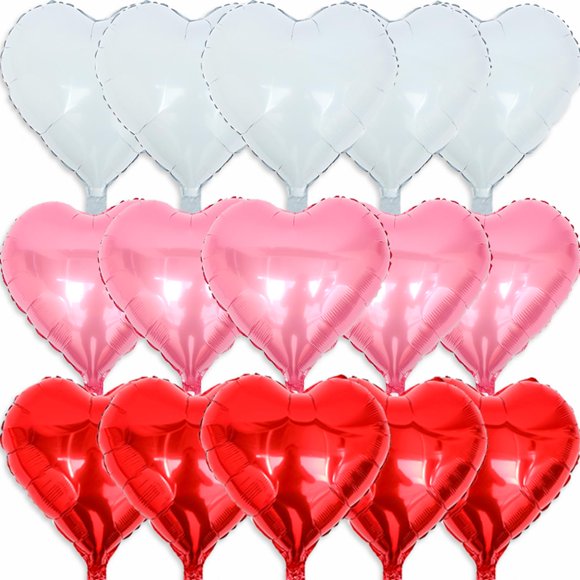 Globos de aluminio con forma de corazón enrollados de 18 pulgadas para el Día de San Valentín (15)