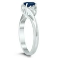 thumbnail image 2 of SZUL Women's 6X4MM Sapphire and Diamond Twist Ring in 10K White Gold, 2 of 4