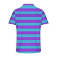 thumbnail image 3 of QATAINLAV Mens Polos T Shirts Casual Oversized Short Sleeve Button Lapel Golf Tee Shirt Fashion Stripe Vacation Beach Tops Purple L Ofertas Relampago de Hoy, 3 of 5