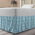thumbnail image 1 of Blue and White Bed Skirt, Retro Modern Pattern with Square Shapes Pastel and Geometric, Elastic Bedskirt Dust Ruffle Wrap Around for Bedding Decor, 4 Sizes, Blue Pale Blue and White, by Ambesonne, 1 of 2