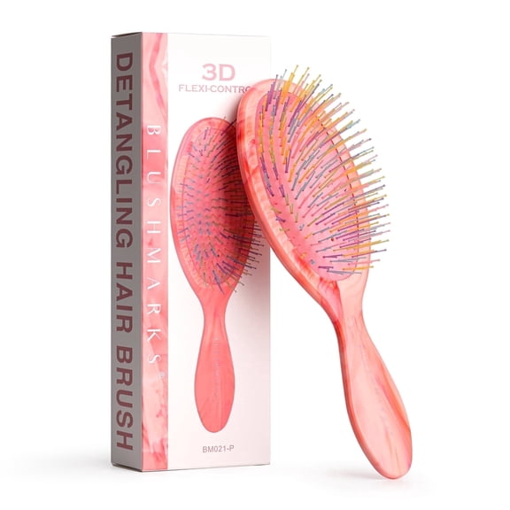 Blushmarks Detangling Wet Hair Brush for All Hair Types, Ultra Soft-Nylon Bristles Detangler Brush for Women Men Girls Boys, Idea Gift