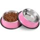 thumbnail image 1 of 2 Pieces Dog Bowls, Stainless Steel Dog Cat Bowls Pink 18cm, 1 of 4
