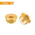 thumbnail image 3 of Uxcell Nylon Insert Hex Lock Nuts, 4pack - M6 x 1mm Aluminum Alloy Self-Locking Nut, Anodizing Flange Lock Nut for Fasteners(Gold Yellow), 3 of 6