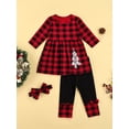 thumbnail image 4 of ITFABS Baby Long Sleeve Dress + Trousers, Elastic Cartoon Check Pattern, 4 of 9