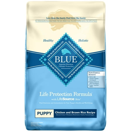 Blue Buffalo Life Protection Puppy Formula Chicken and Brown Rice Dry Dog Food, (Best Dry Food For French Bulldog Puppy)