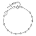 thumbnail image 4 of Auriga 14K White Gold Cross and Miraculous Medal Bracelet 6 inch for Women(L- 6inch, W- 6.3mm), 4 of 6