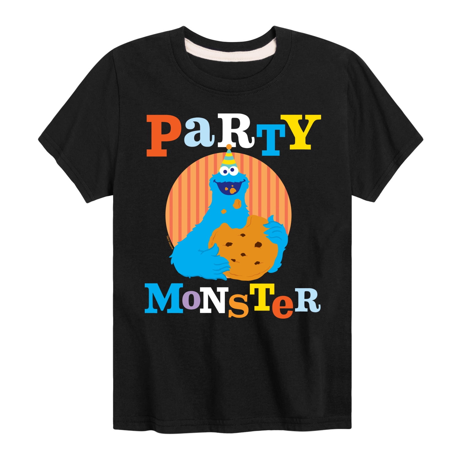 Sesame Street - Party Monster Cookie Monster Short Sleeve Graphic T-Shirt