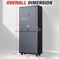thumbnail image 6 of DNA Motoring 73" Gray/Black Lockable Metal Storage Cabinets w/ Adjustable Shelves&Wheels, 6 of 7