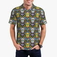 thumbnail image 5 of Yiaed Sugar SkullsPrint Men's Short Sleeve Polo Shirt,Golf Polo for Men Three-Button Golf Shirt Athletic Casual Collared T-Shirt- X-Large, 5 of 7