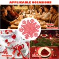 thumbnail image 4 of Snowflake Placemats Set of 6, Christmas Placemats Decorations Snowflake Tablemats Hollow Out Design Round Mats Dining Table Setting Kitchen for Christmas Wedding(Red), 4 of 5
