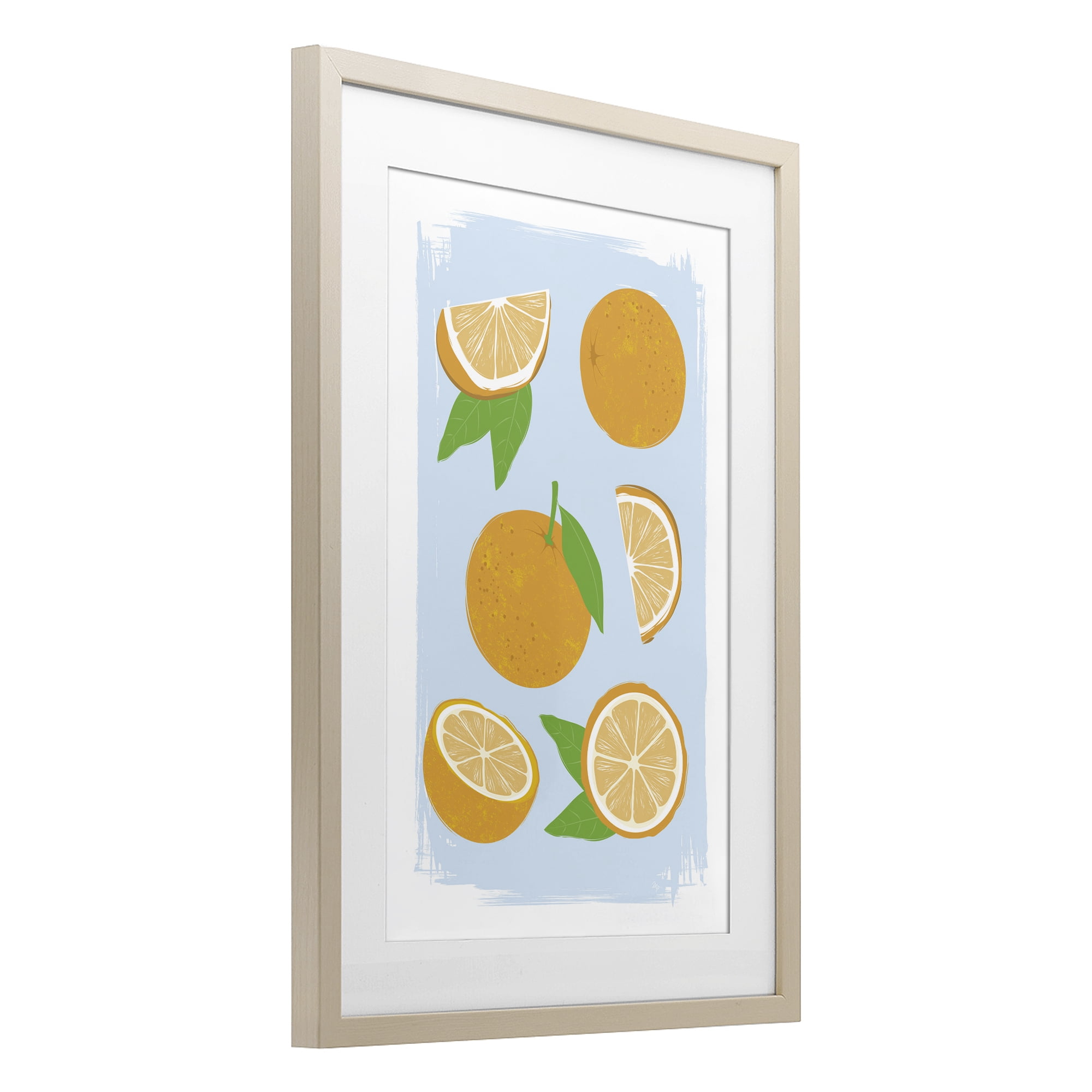 Stupell Industries Pastel Summer Oranges Birch Framed Print Under Glass, design by Martina Pavlova