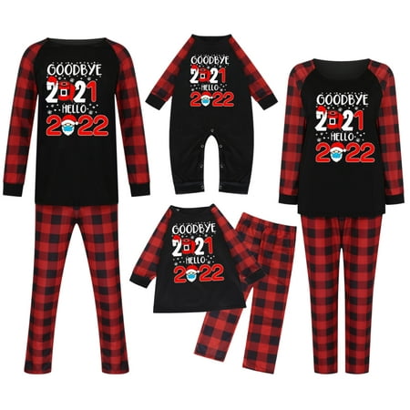 

Christmas Pajamas for Family Matching Pjs Set Classic Plaid Xmas Clothes for Teens Womens Mens 2022 Gifts Xmas Print Holiday Sleepwear