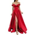 thumbnail image 1 of Kcodviy Robes de Bal Dames Longues Robes Grande Taille Femmes Élégantes Longues Robes Manches Longues Robe Grande Taille pour Femmes Crisn Satin Bretelles Spaghetti Robe de Fête de Bal Robe de Mariage Soirée, 1 of 4
