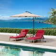 thumbnail image 1 of Weather-Resistant 2-Piece Patio Chaise Lounge Set – Adjustable 5-Position Wicker Recliners with Cushions & Pillows, Armrests, for Poolside, Backyard, Deck – Red Cushion, 1 of 8