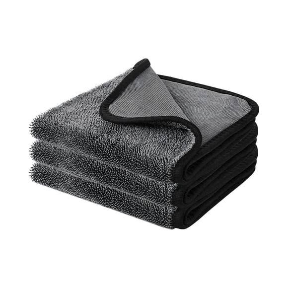 Herunwer Microfiber Car Drying Towel, Double-Sided Absorbent Braided Design for Washing and Polishing