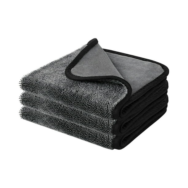 Herunwer Microfiber Car Drying Towel, Double-Sided Absorbent Braided Design for Washing and Polishing
