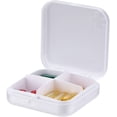 thumbnail image 1 of Pill Organizer - Portable Pill Box Small Pill Container for Purse or Pocket, Excellent Pill Storage Case (White, 4 Compartment), 1 of 5