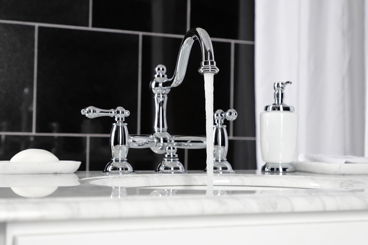 Kingston Brass KS3911AL Standard Mount Restoration Bathroom Bridge Faucet