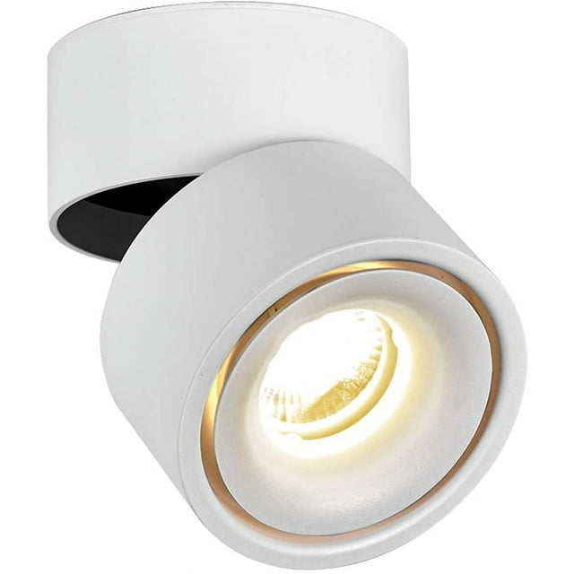Plafón Led 7W, ángulo de iluminación ajustable, plafón interior, 10*10*10 (blanco+blanco cálido)