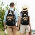 thumbnail image 5 of Naloa Urban Bear With Headphones Canvas Backpack for Men Women Rucksack Casual Travel Daypack College Tote Satchel Bookbag for Teens-Small, 5 of 7