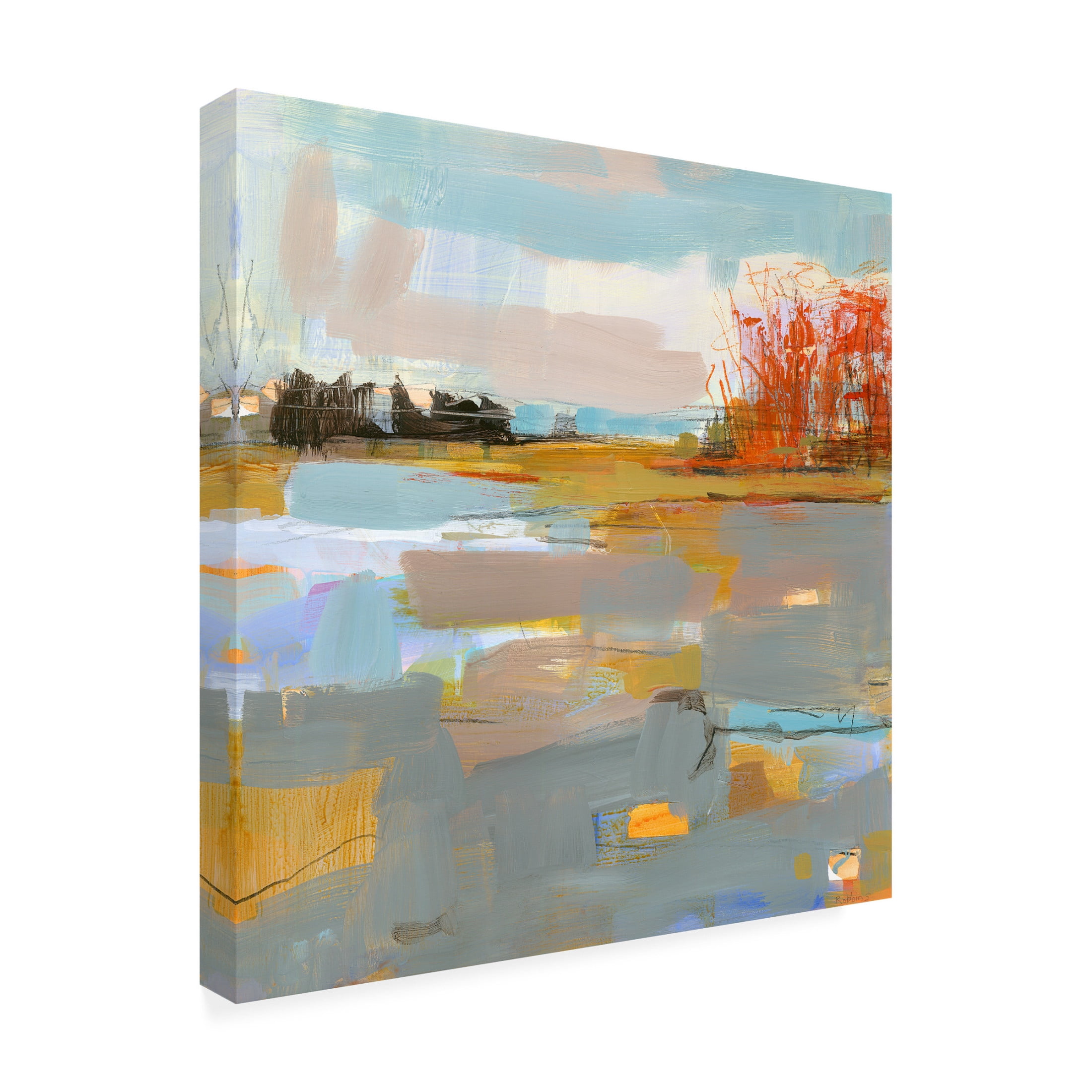 Canvas Wall Art - Kathleen Robbins 'Rowley Marsh 2' Wall Art for Living Room, Bedroom, or Office Décor by Trademark Fine Art - 14 x 14 Inches