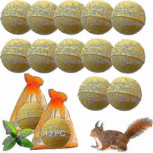 Squirrel Repellent 12 Pack, Chipmunk Repellent Outdoor, Natural Squirrel Repellent Mint Squirrel Deterrent For Bird Feeders/garden/attic,safe Around